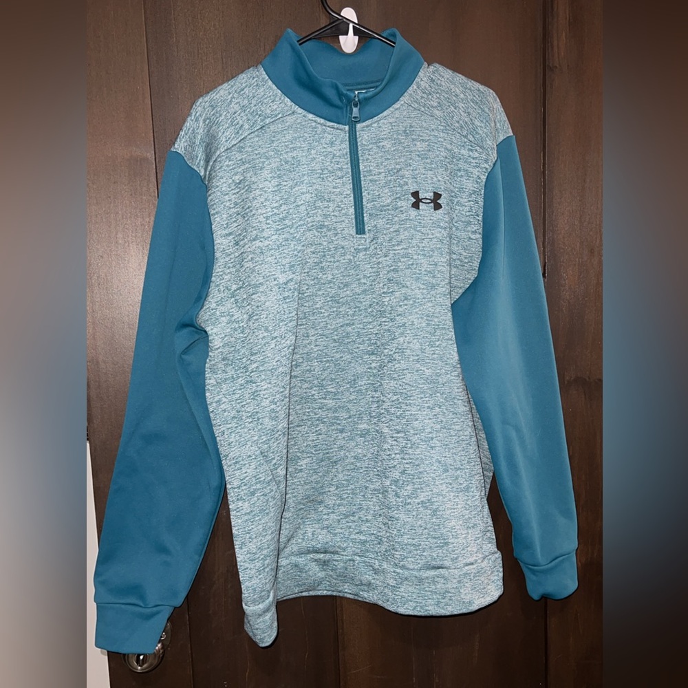 Men’s Under Armour 1/4 zip teal pullover sweatshirt